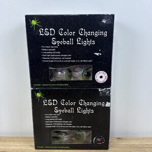 New Halloween LED Color Changing Eyeball Lights String Lights Set Of 2 Battery